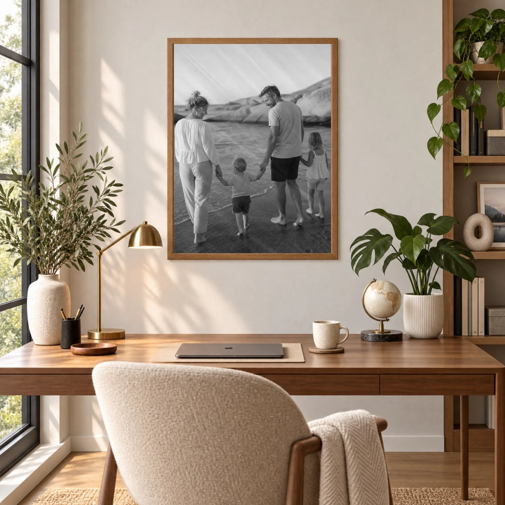 Svartvit fotoposter med eget foto – Ett Ögonblick, i hemmakontoret