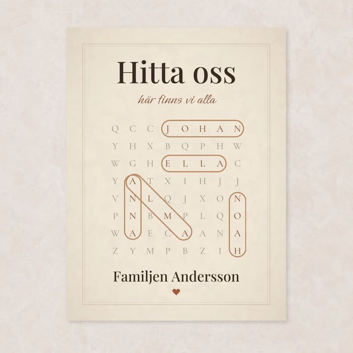 Hitta oss™ · Familjens ordletare
