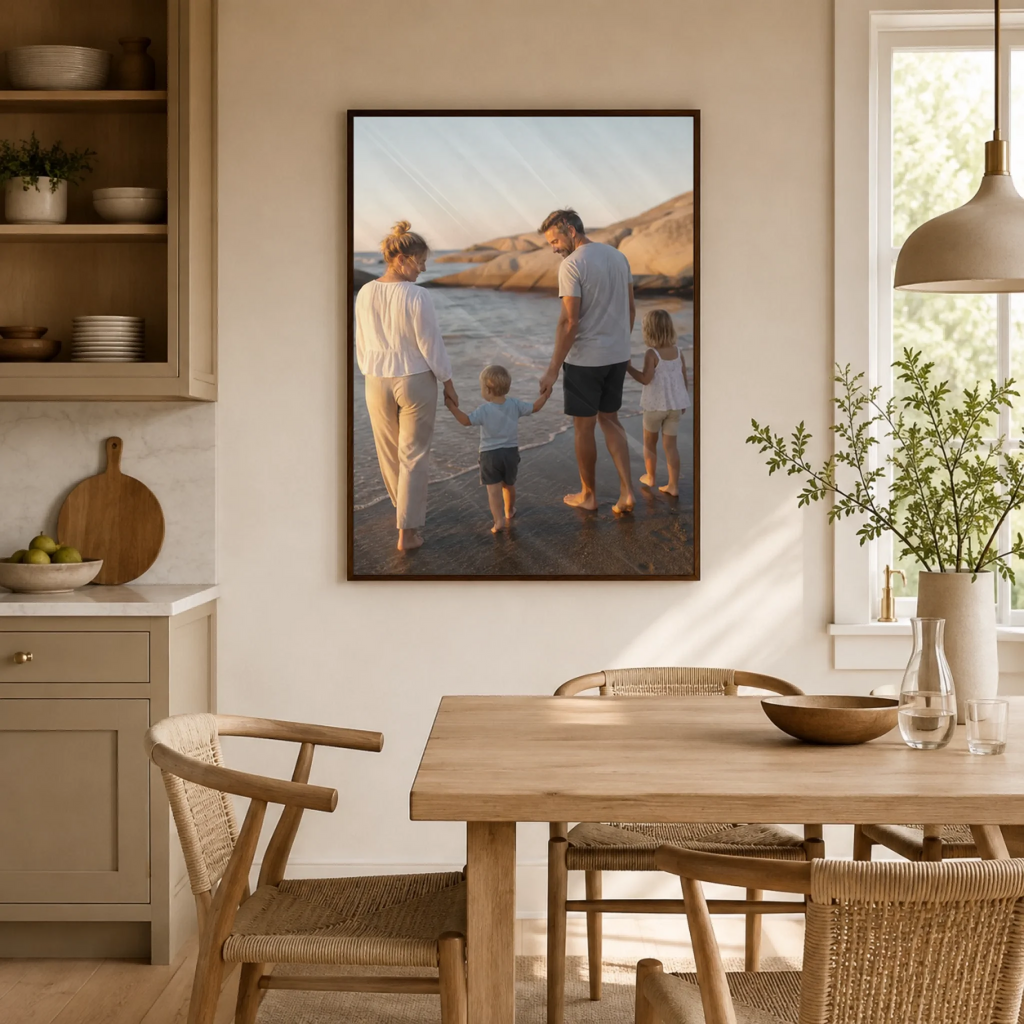 Fotoposter i färg med eget foto – Ett Ögonblick, i matsalen