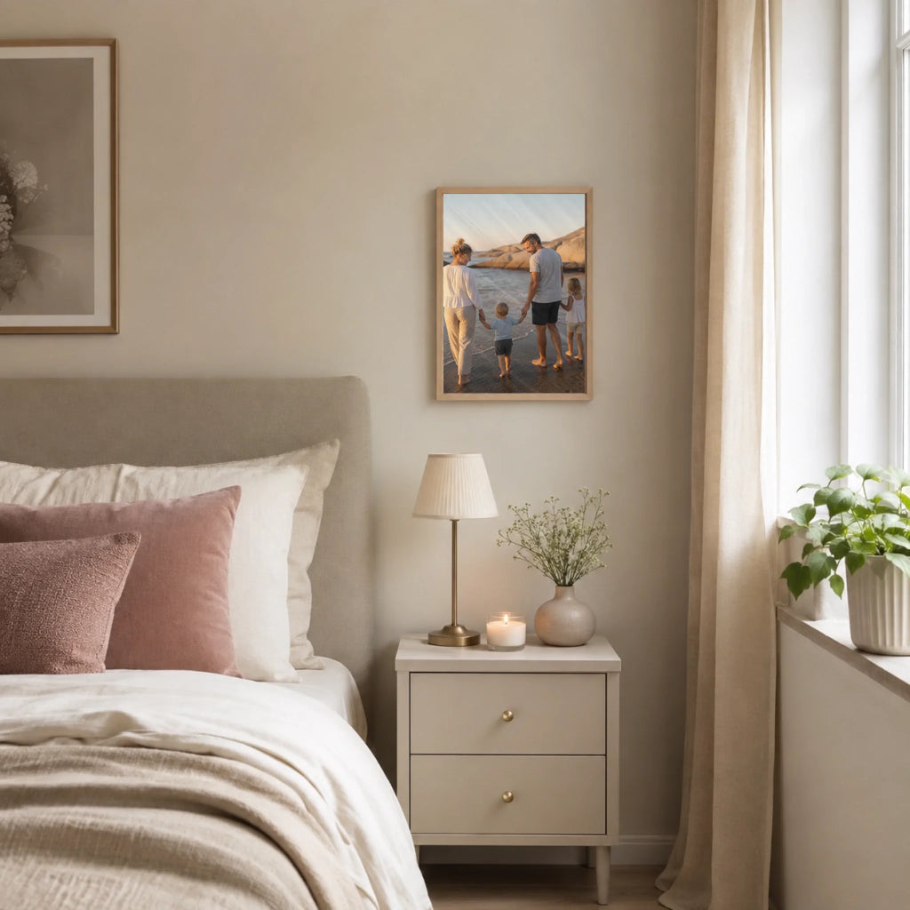 Fotoposter i färg med eget foto – Ett Ögonblick, i sovrummet
