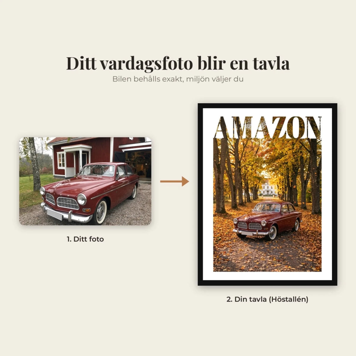 Bilporträtt före och efter: ditt foto blir en tavla