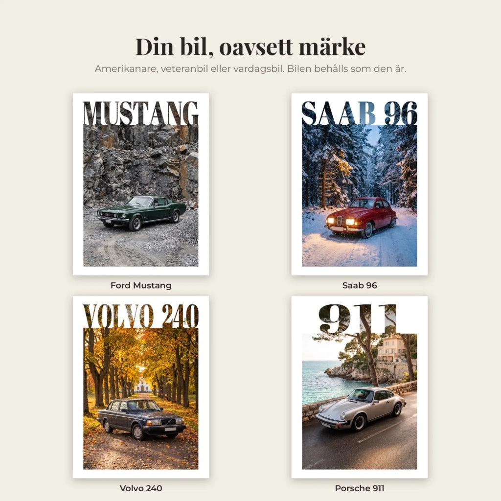 Bilporträtt av olika bilmärken