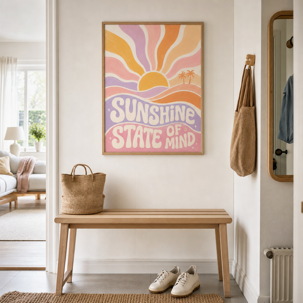 Sunshine State of Mind poster i ekram i svensk hall