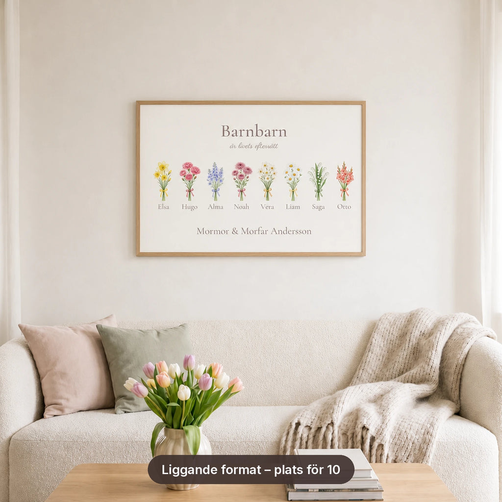 Familjeblom Barnbarn – liggande format