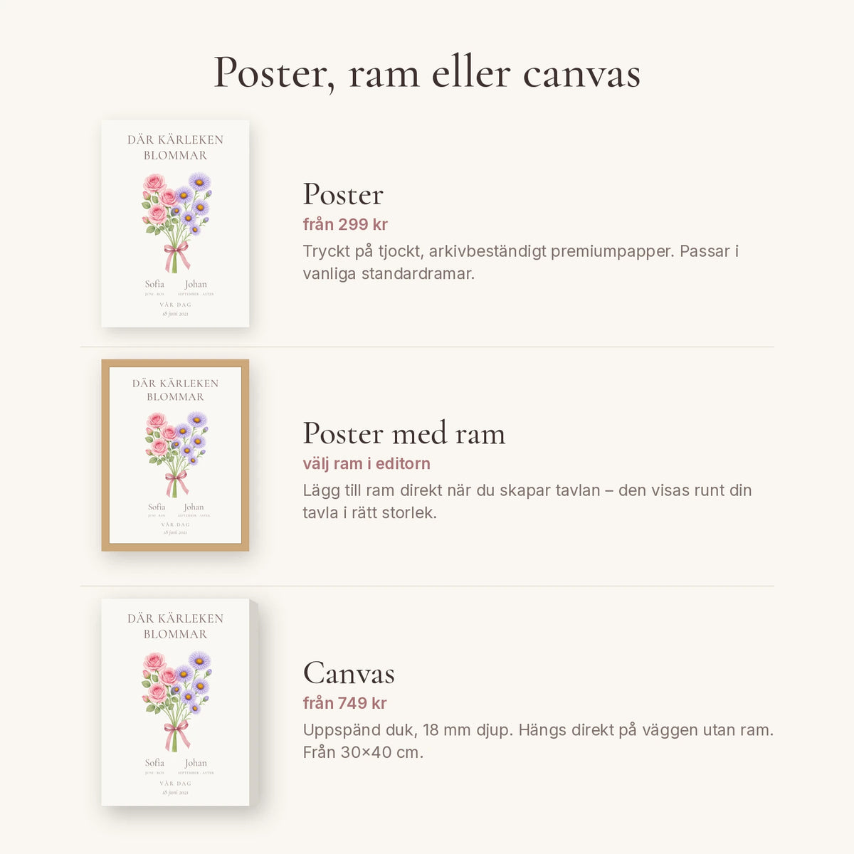 Familjeblom Vi två – poster, ram eller canvas