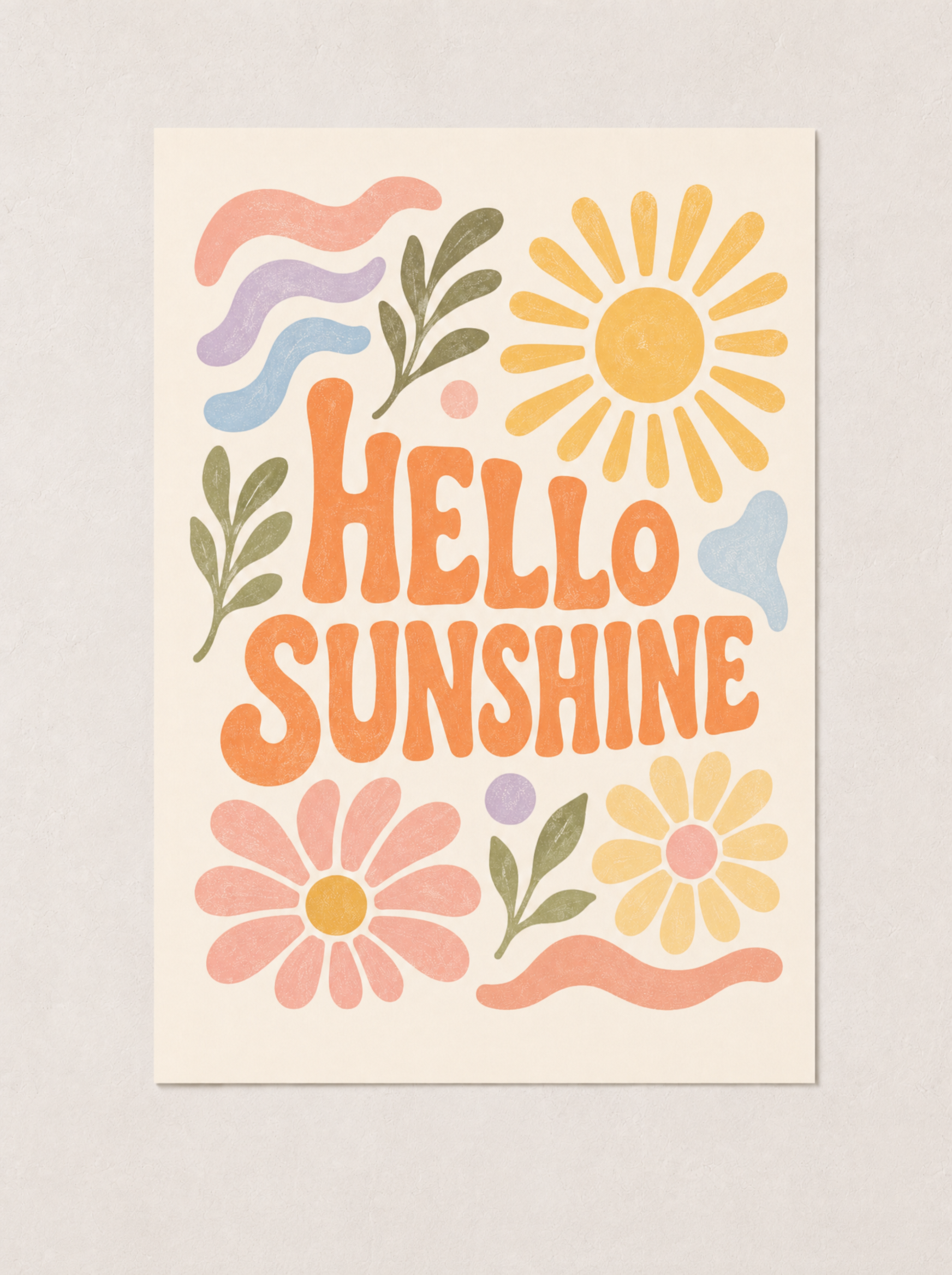 Hello Sunshine poster i ram – produktbild