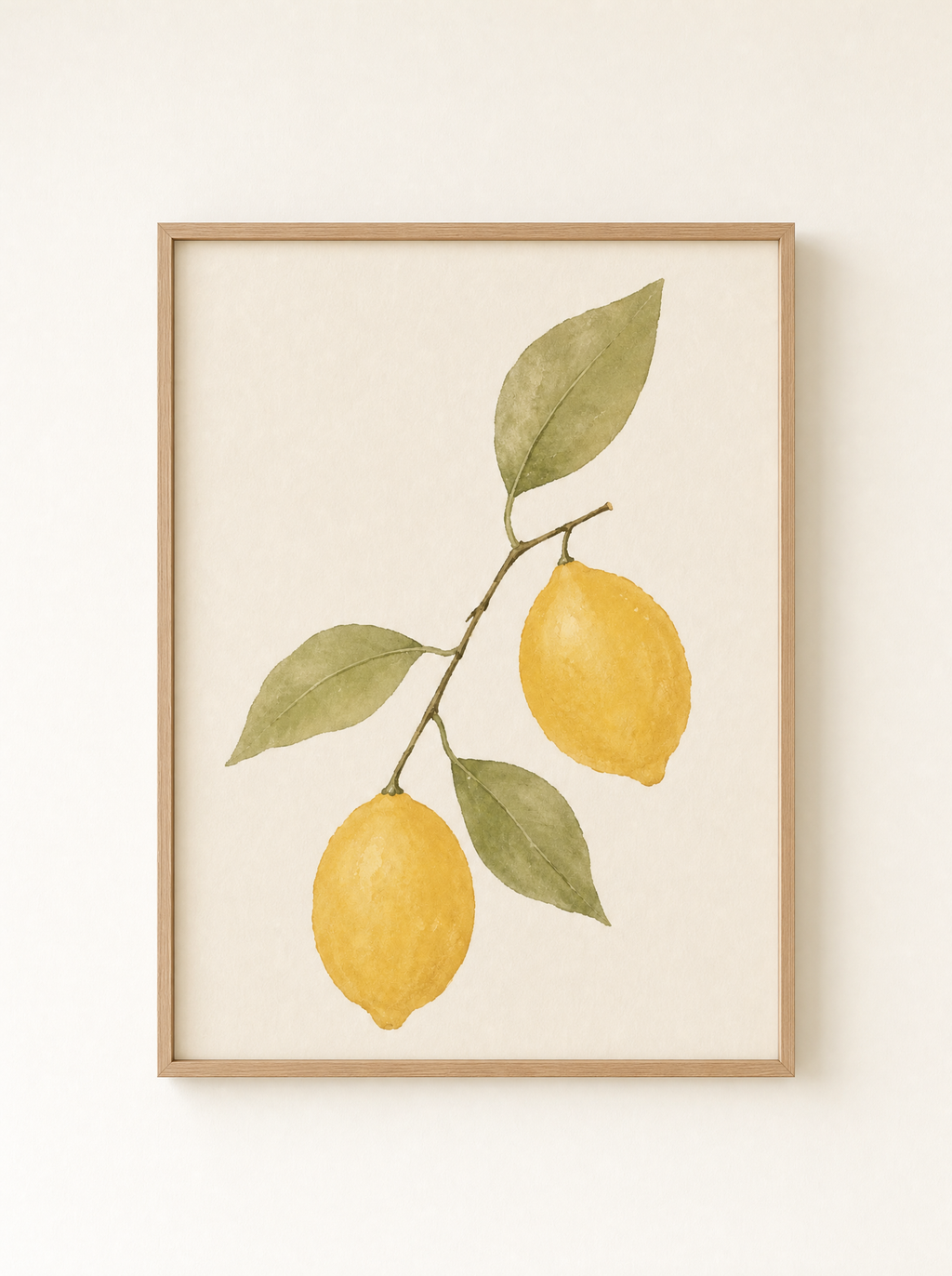 Citrongren Akvarell poster i ekram, ren produktbild