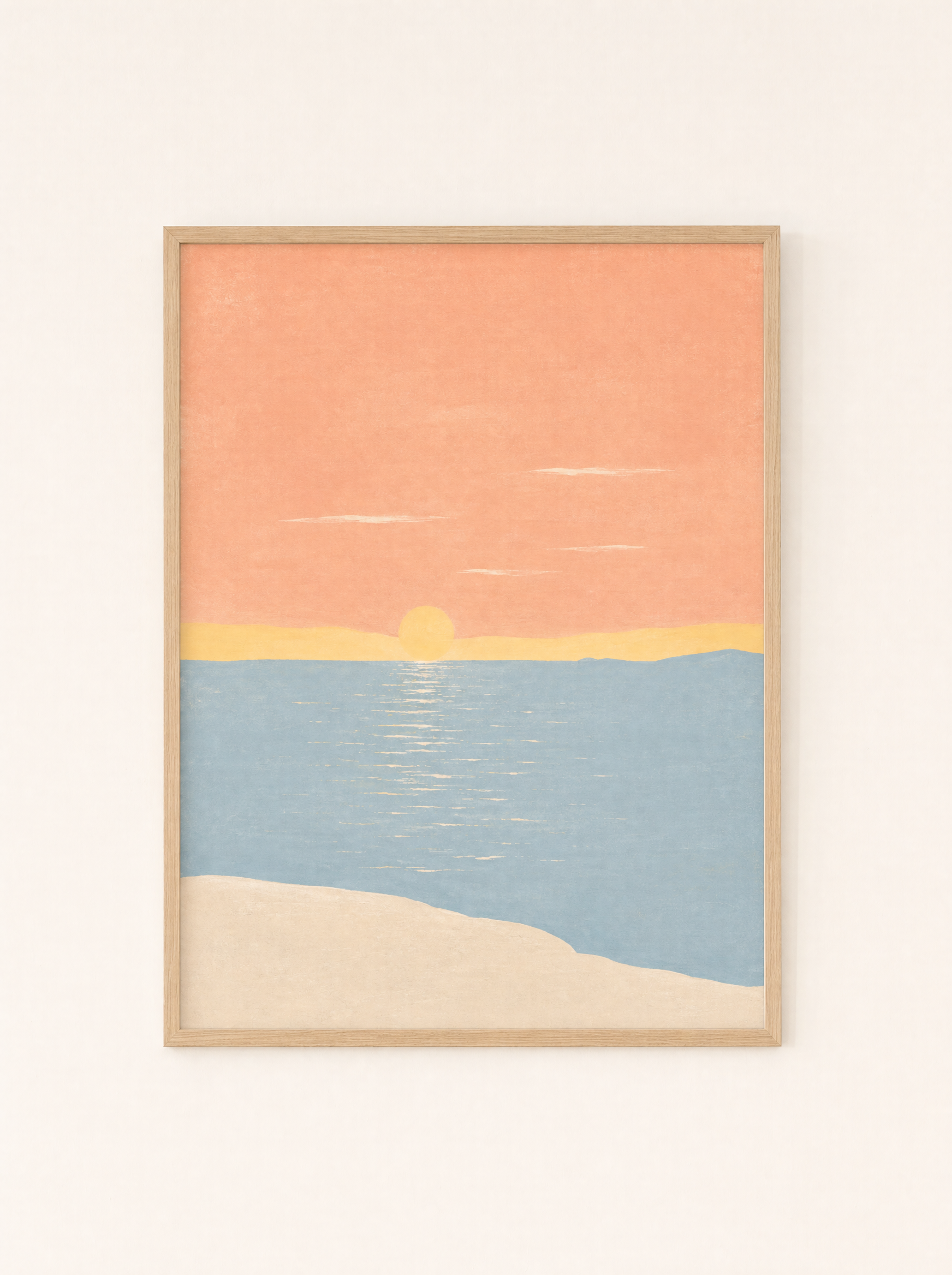Solnedgång vid Havet poster i ekram, ren produktbild