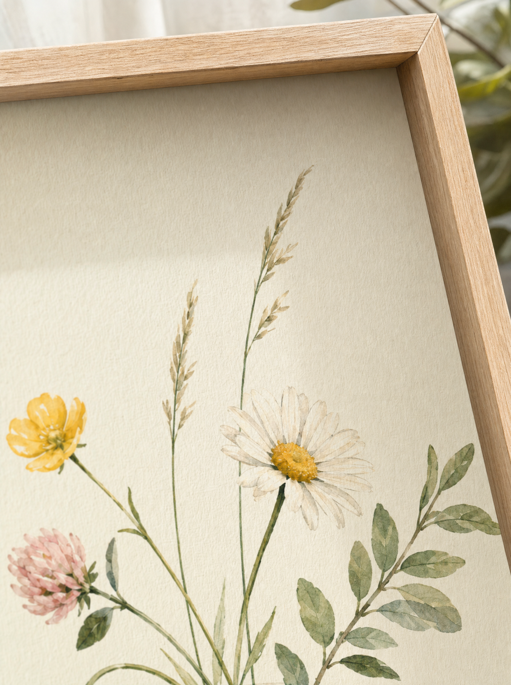Ängsblommor i Vas poster närbild på hörn, kant-i-kant