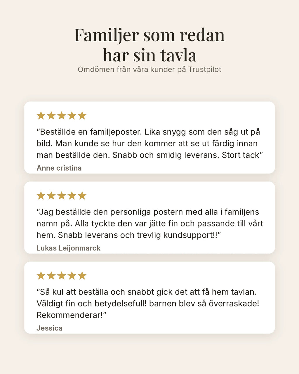 Omdömen från kunder på Trustpilot