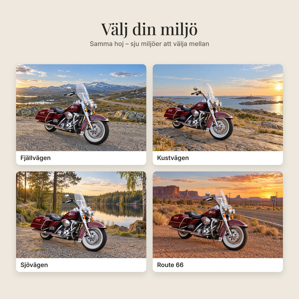 Välj miljö för din MC-tavla