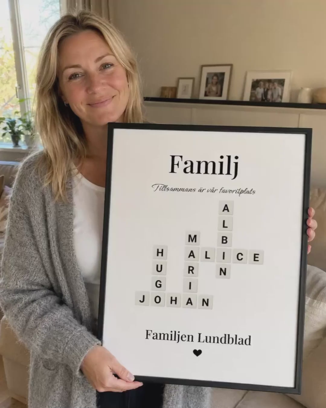 Familjen, sammanflätad på väggen